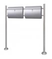 Double Mailbox on Stand Stainless Steel — Size: 37.5 x 13 x 31 cm