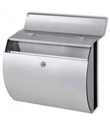 Double Mailbox on Stand Stainless Steel — Size: 37.5 x 13 x 31 cm