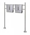 Double Mailbox on Stand Stainless Steel — Size: 31 x 10.5 x 33.5 cm