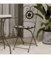 vidaXL Bistro Chairs Foldable 2 pcs Black and White Ceramic