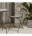 vidaXL Bistro Chairs Foldable 2 pcs Terracotta and White Ceramic