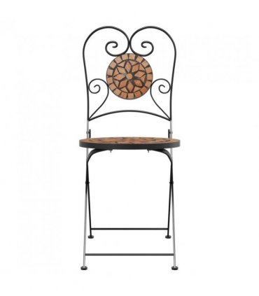 vidaXL Bistro Chairs Foldable 2 pcs Terracotta Ceramic