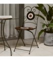 vidaXL Bistro Chairs Foldable 2 pcs Terracotta and White Ceramic — Colour: terracotta and black