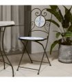 vidaXL Bistro Chairs Foldable 2 pcs Blue and White Ceramic