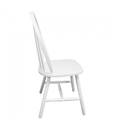 vidaXL Dining Chairs 2 pcs White Solid Rubber Wood — Size: 46.5 x 52 x 94 cm