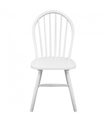 vidaXL Dining Chairs 4 pcs White Solid Rubber Wood — Size: 46.5 x 52 x 94 cm