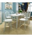 vidaXL Dining Chairs 6 pcs White Solid Rubber Wood — Size: 46.5 x 52 x 94 cm