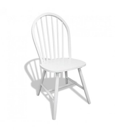 vidaXL Dining Chairs 6 pcs White Solid Rubber Wood — Size: 46.5 x 52 x 94 cm
