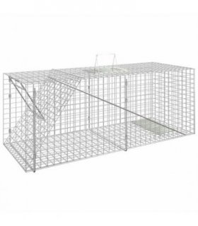 vidaXL Animal Trap 64.5x25x26.5 cm Galvanised Iron — Size: 64.5 cm