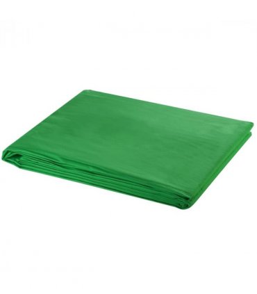 vidaXL Backdrop Cotton without Stand Green 300x300 cm Chroma Key — Size: 300 x 300 cm