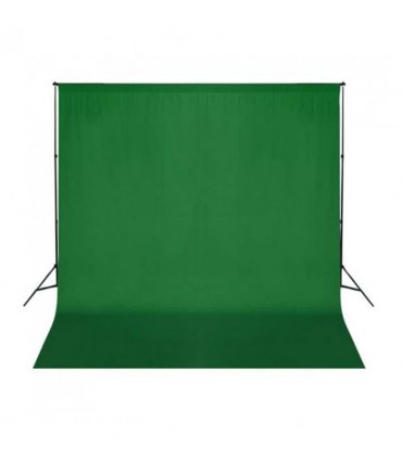 vidaXL Backdrop Cotton without Stand Green 300x300 cm Chroma Key — Size: 300 x 300 cm