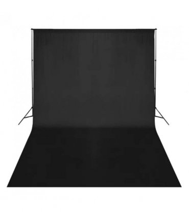 vidaXL Backdrop Cotton without Stand Black 500x300 cm — Size: 500 x 300 cm