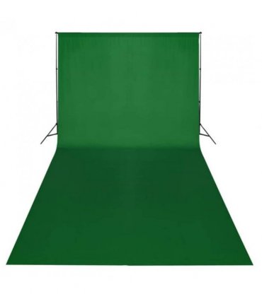vidaXL Backdrop Cotton without Stand Green 600x300 cm Chroma Key — Size: 600 x 300 cm