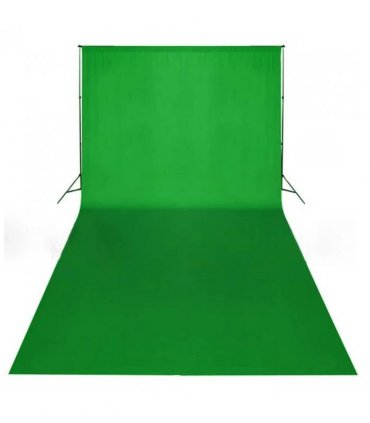 vidaXL Backdrop Cotton without Stand Green 600x300 cm Chroma Key — Size: 600 x 300 cm