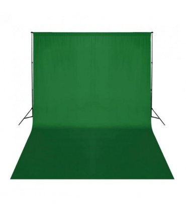 vidaXL Backdrop Cotton without Stand Green 500x300 cm Chroma Key — Size: 500 x 300 cm