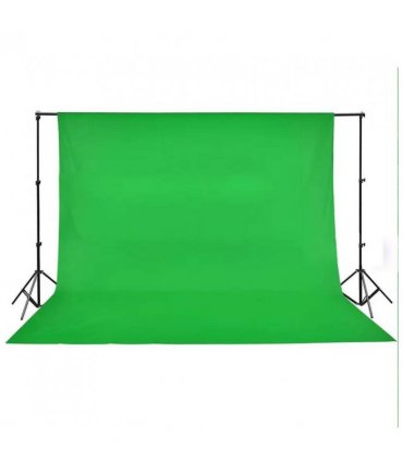 vidaXL Backdrop Cotton without Stand Green 500x300 cm Chroma Key — Size: 500 x 300 cm