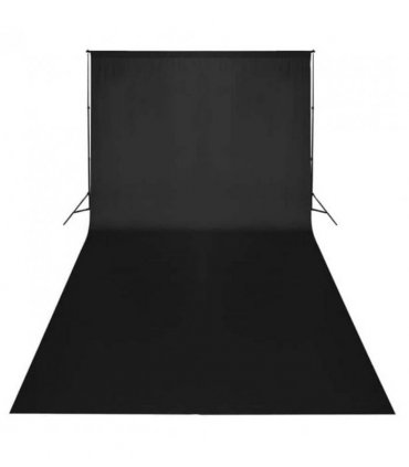 vidaXL Backdrop Cotton without Stand Black 600x300 cm — Size: 600 x 300 cm