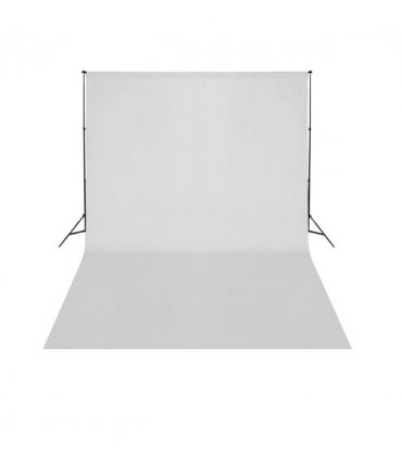 vidaXL Telescopic Background Support System + White Backdrop 3 x 5 m — Size: 500 x 300 cm