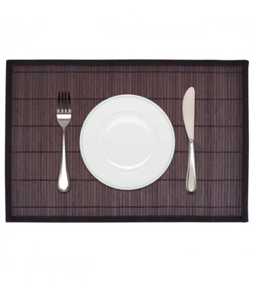 6 Bamboo Placemats 30 x 45 cm Dark Brown
