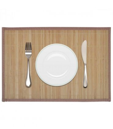 6 Bamboo Placemats 30 x 45 cm Brown