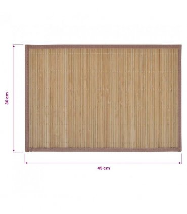 6 Bamboo Placemats 30 x 45 cm Brown