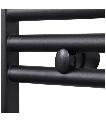 Black Bathroom Central Heating Towel Rail Radiator 500x1160mm — Size: 500 x 1160 mm, Model: straight