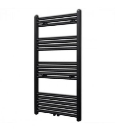 Black Bathroom Central Heating Towel Rail Radiator Straight 600x1160mm — Size: 600 x 1160 mm