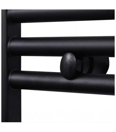 Black Bathroom Central Heating Towel Rail Radiator Straight 600x1160mm — Size: 600 x 1160 mm