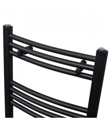 Black Bathroom Central Heating Towel Rail Radiator Curve 500x1160mm — Size: 500 x 1160 mm, Model: curved