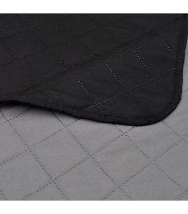 Double-sided Quilted Bedspread Black/Grey 170 x 210 cm — Colour: black and grey