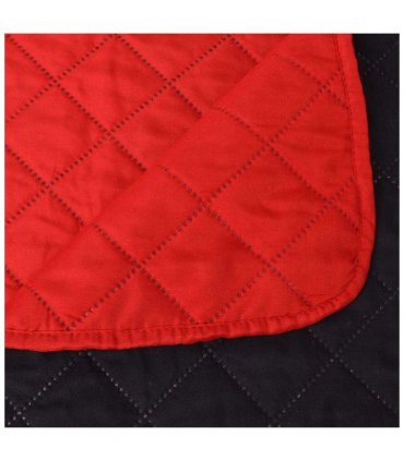 vidaXL Double-sided Quilted Bedspread Red and Black 170x210 cm — Size: 170 x 210 cm