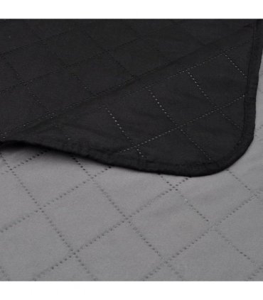Double-sided Quilted Bedspread Black/Grey 220 x 240 cm — Colour: black and grey