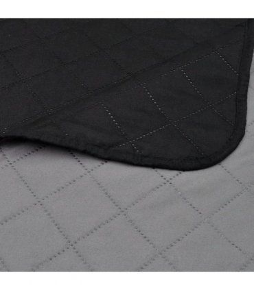 Double-sided Quilted Bedspread Black/Grey 230 x 260 cm — Colour: black and grey