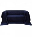 Micro-suede Couch Slipcover Navy Blue 270 x 350 cm