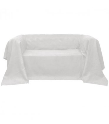 Micro-suede Couch Slipcover Cream 270 x 350 cm