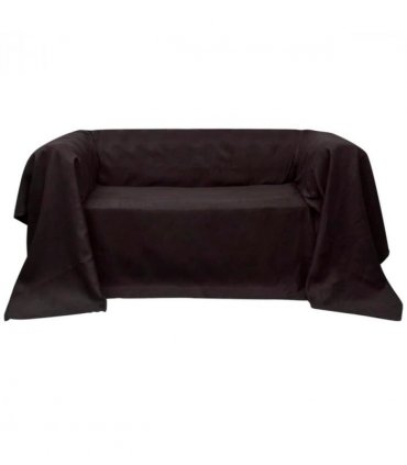 Micro-suede Couch Slipcover Brown 140 x 210 cm