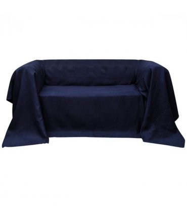 Micro-suede Couch Slipcover Navy Blue 210 x 280 cm