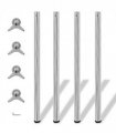 vidaXL Table Leg | Set of 4 | Chrome | Iron | Height: 110 cm | Adjustable Feet — Size: 1100 mm