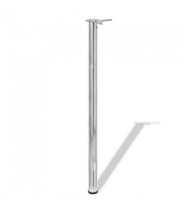 vidaXL Table Leg | Set of 4 | Chrome | Iron | Height: 110 cm | Adjustable Feet — Size: 1100 mm