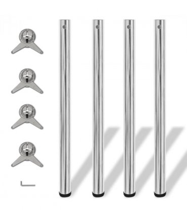 4 Height Adjustable Table Legs Chrome 870 mm