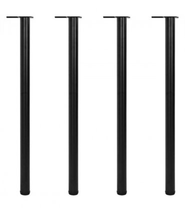 4 Height Adjustable Table Legs Black 1100 mm