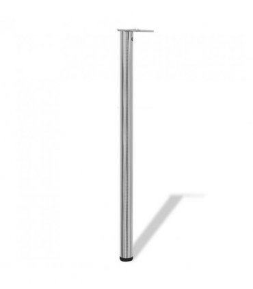 4 Height Adjustable Table Legs Brushed Nickel 1100 mm