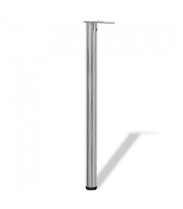 4 Height Adjustable Table Legs Brushed Nickel 870 mm