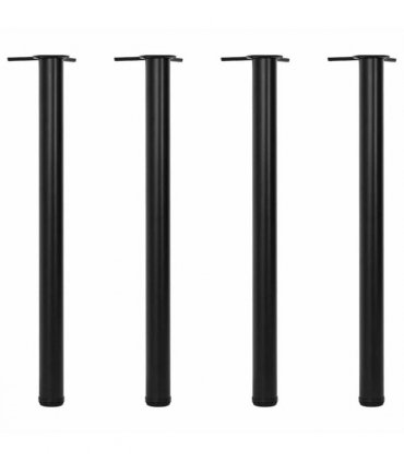 4 Height Adjustable Table Legs Black 870 mm