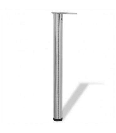 4 Height Adjustable Table Legs Brushed Nickel 710 mm