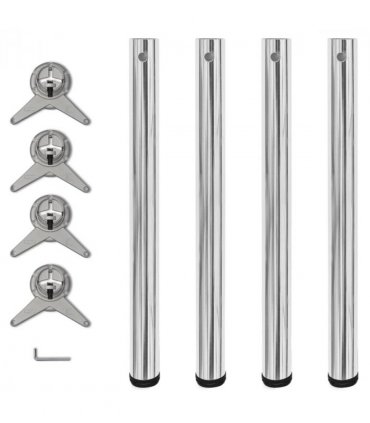 4 Height Adjustable Table Legs Chrome 710 mm