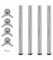 4 Height Adjustable Table Legs Chrome 710 mm