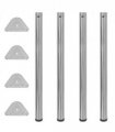 4 Height Adjustable Table Legs Brushed Nickel 870 mm — V0671929985