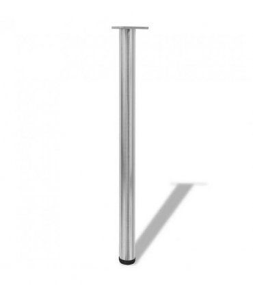 4 Height Adjustable Table Legs Brushed Nickel 870 mm — V0671929985