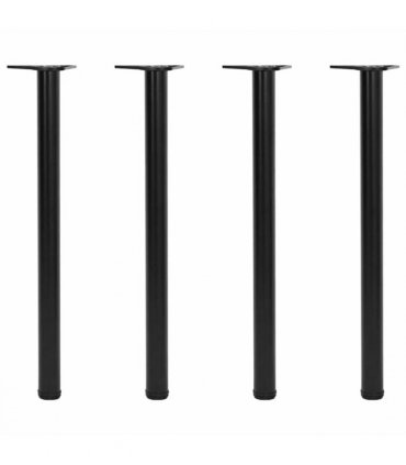 4 Height Adjustable Table Legs Black 870 mm — V0671929987